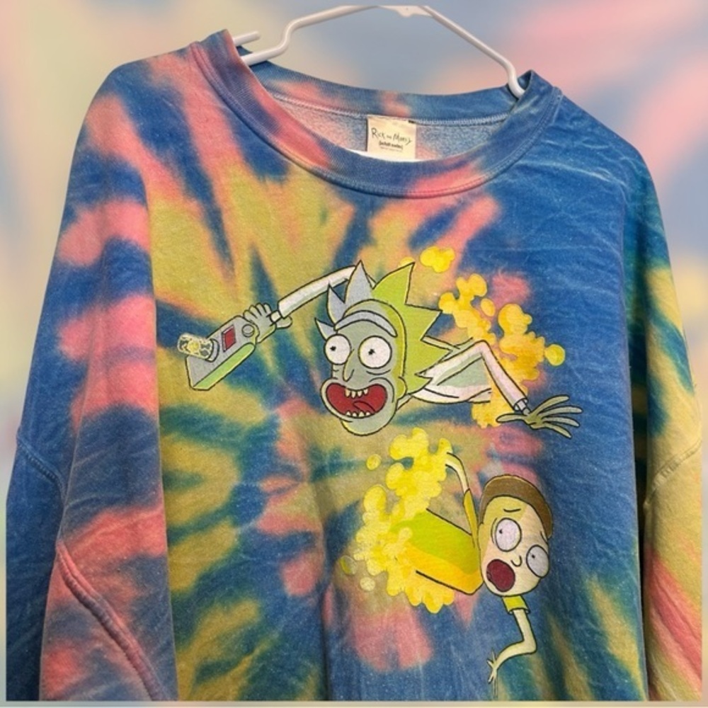 Rick And Morty Rainbow Tie Dye Sweatshirt size XL Play
